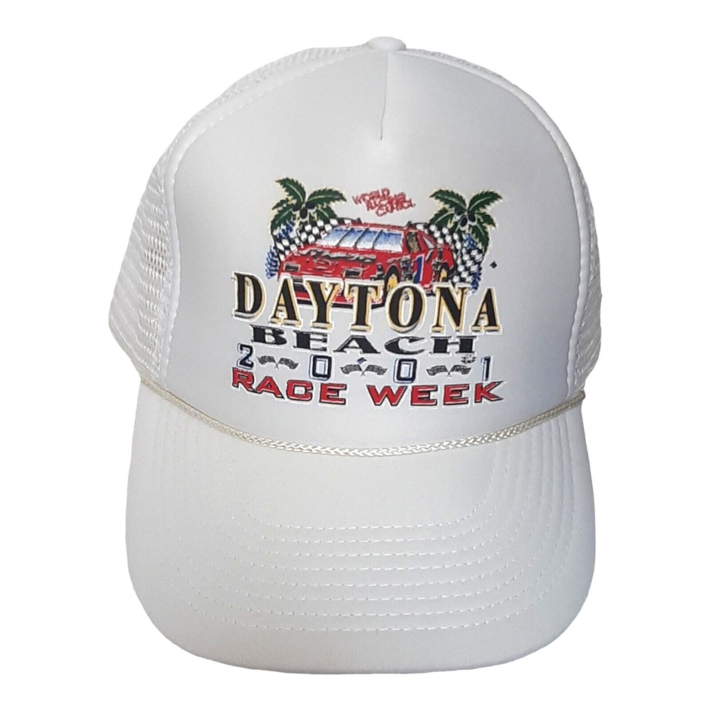 Vtg Daytona Beach Race Week 2001 Trucker Baseball Mesh Cap snapback